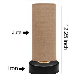 Devansh Beige Solid Jute Shade Table Lamp image 4