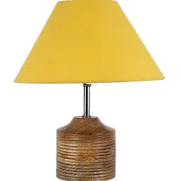Devansh Yellow Traditional Frustum Shaped Lamp with Shade image 4