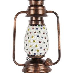 Devansh Multicolored Mosaic Glass Lantern Table lamp image 2