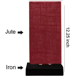 Devansh Maroon Rectangular Jute Shade Table Lamp image 3