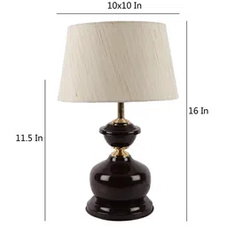 foziq Brown & Off-White Solid Table Lamp With Jute Shade image 4