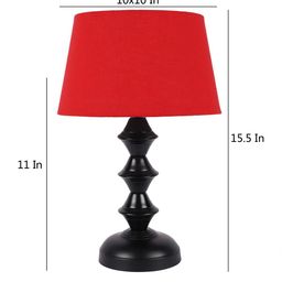 foziq Black & Red Solid Table Lamp image 4