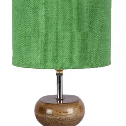 Devansh Green Wood Table Lamp with Jute Shade image 4