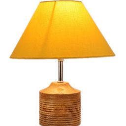 Devansh Yellow Traditional Frustum Shaped Lamp with Shade image 2