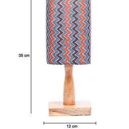 MARKET99 Red  Grey Printed Wood Table Lamp image 5