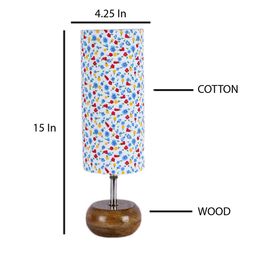 Devansh Muticoloured Printed Table Tamp With Cotton Shade image 2