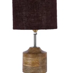 Devansh Brown Wood Table Lamp with Jute Shade image 5