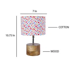 Devansh Brown Wood Table Lamp with Cotton Shade image 5