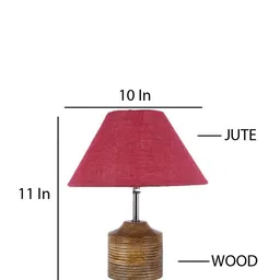 Devansh Pink Traditional Frustum Shaped Lamp with Shade image 2