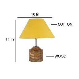 Devansh Yellow Traditional Frustum Shaped Lamp with Shade image 3