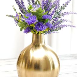 BEHOMA Gold Toned Metal Round Shaped Flower Vase-image-88