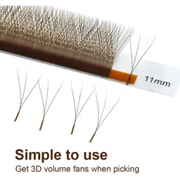 NAGARAKU Brown Automatic Flower W Premade 12 Rows Eyelash Extension- Curl D- 0.07/8-12 image 3