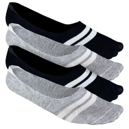 Heelium Men Striped Pack of 4 Odour Free Breathable Low Cut Bamboo No Show Socks-15