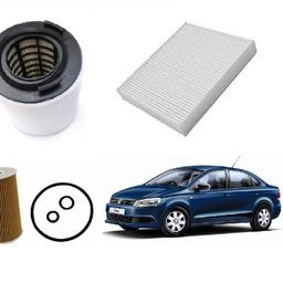 AutoClean Air Filter + Oil Filter + Cabin Filter Set For Vento Diesel (Pack of 3) image 1