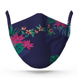 wHAT'S DOwn Unisex Navy Blue & Green Printed Cotton Reusable Face Mask-48