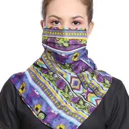 Anekaant Women 3-Ply Reusable Cotton Scarf Style Fashion Face Mask-12