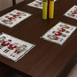 Arrabi Set Of 6 Cream Graphic Printed Table Place Mats-57