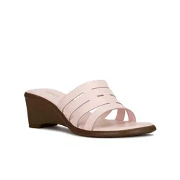 Bata Clam Strappy Block Heel Mules-49