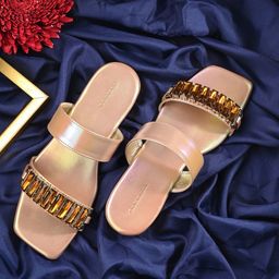 CLOG LONDON Women Embellished Party Open Toe Flats-10