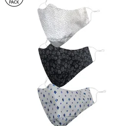 EL REGALO Men Pack Of 3 Printed 3-Ply Cotton Reusable Protective Outdoor Masks-image-35