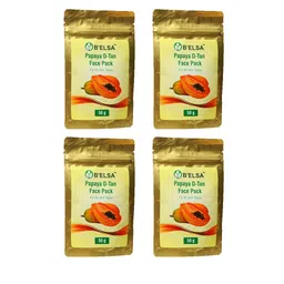 B'ELSA HERBAL Set of 4 Papaya D-Tan Face Pack for All Skin Types - 50 g Each-5