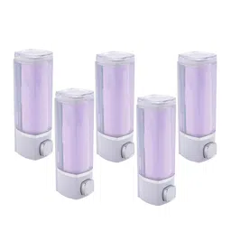 Kuber Industries Purple and White 5 Pieces Soap Dispenser Bathroom Accessories 250 ml-4