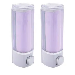 Kuber Industries Purple 2 Pcs Manual Shampoo & Soap Dispenser Bathroom Accessories 250ml-image-35