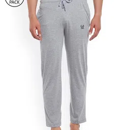 VIMAL Men Pack Of 2 Grey Melange Solid Lounge Pants-picture-22