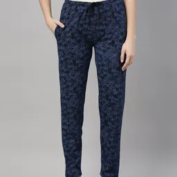 Kryptic Women Pure Cotton Relaxed Fit Printed Lounge Pants-picture-13