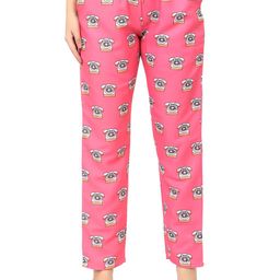 Sand Dune Women Pink Printed Cotton Lounge Pants-picture-3