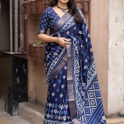Mitera Batik Zari Saree-image-64