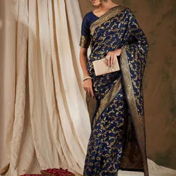 R K INFINITIVE Floral Woven Design Zari Kanjeevaram Saree-image-64