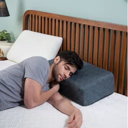 The White Willow Grey Solid High Resilience Foam Large Cube Pillow image 4