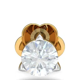 KUBERBOX Prongs 18KT Gold Diamond Studded Nose Pin-0.38gm-image-66