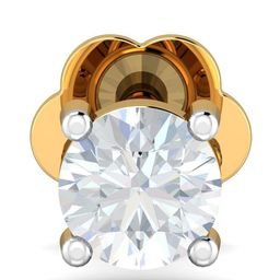 KUBERBOX 4 Prongs 18KT Gold Diamond Studded Nose Pin-0.38 gm-image-37