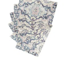 BELLA TRUE Set Of 6 White & Blue Digital Printed Rectangular Table Placemats image 4