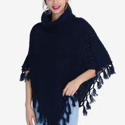 JoE Hazel Women Cable Knit Acrylic Poncho-56