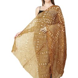 Exotic India Bandhani Tie-Dye & Printed Pure Cotton Jodhpur Dupatta-picture-36