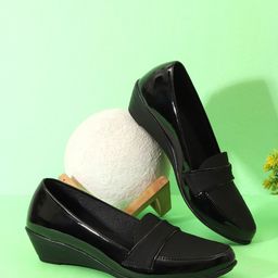 Cindy Round Toe Wedge Heeled Pumps-11