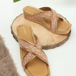ICONICS Printed Open Toe Wedge Heels-1