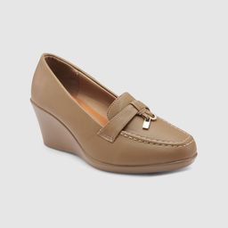 Sole To Soul Embellished Round Toe Work Wedges Pumps-image-76