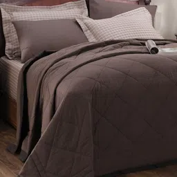 MASPAR Brown 120 GSM Cotton Single Bed Quilt-image-24