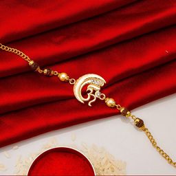 Aadita Men Gold-Toned & White Stone-Studded Rakhi-image-74