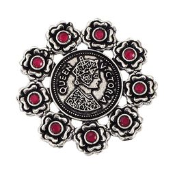 VENI 92.5 Silver-Plated Stone-Studded Oxidised Adjustable Finger Ring-7