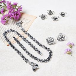 TEEJH Set Of 3 Silver-Plated Anklet With Toe Ring-picture-27