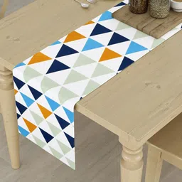 HOMEMONDE Blue Printed Pure Cotton 4-Seater Table Runner-image-19