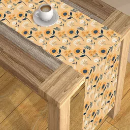 AEROHAVEN Cream & Blue Digital Printed 4 Seater Table Runner-10