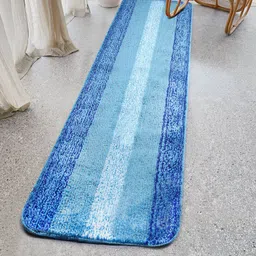 Saral Home Blue Striped Microfibre Runner-35