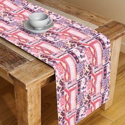 Alina decor Pink & Purple Geometric Digital Printed Table Runner-55