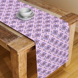 Alina decor Pink & Blue Ethnic Motifs Digital Printed Table Runner-9
